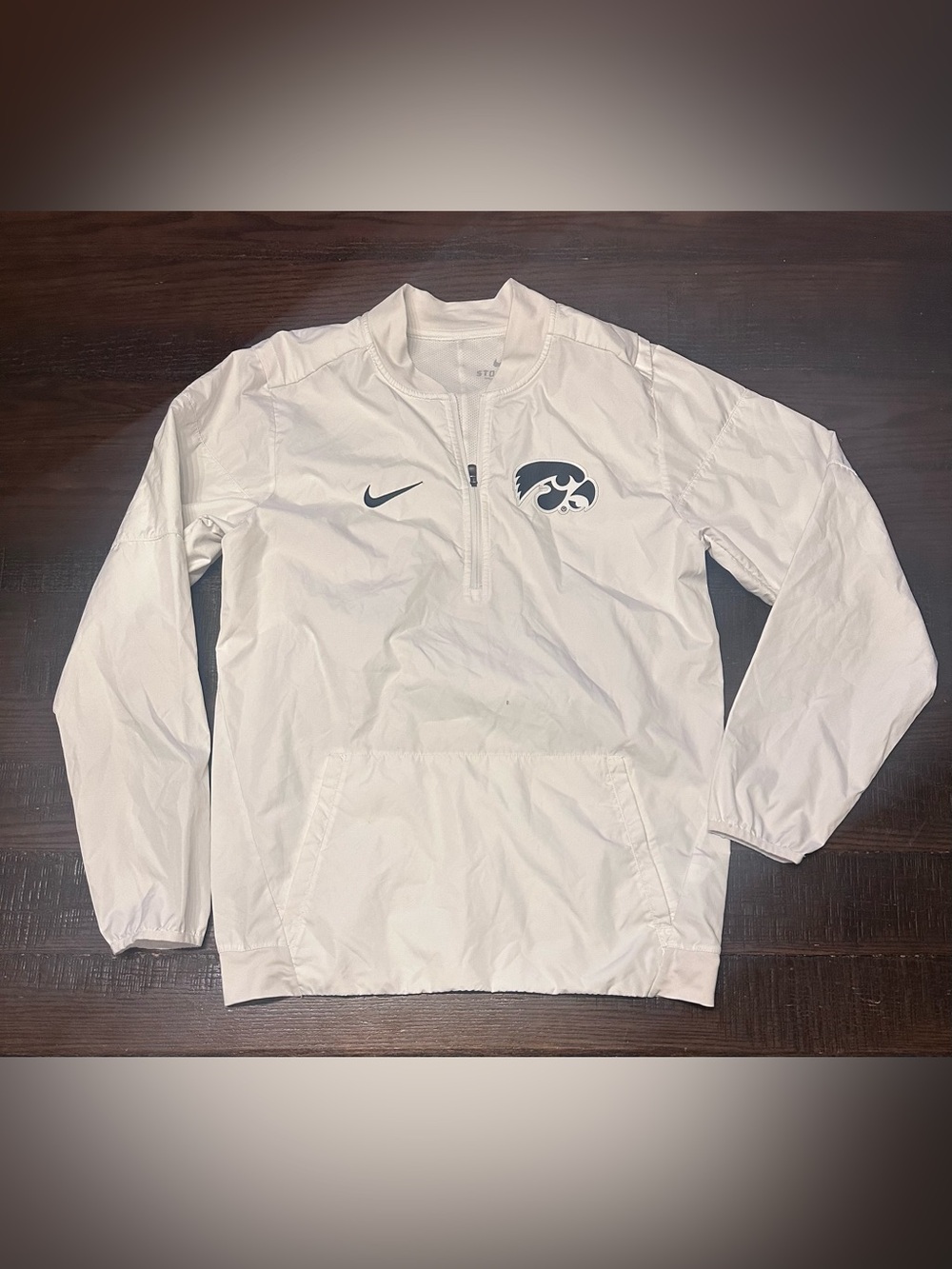 Nike Storm-Fit Repel Windbreaker Iowa Hawkeyes White Golf Jacket Men's Small